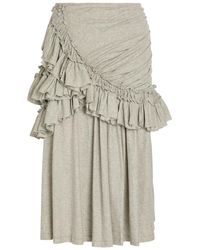 Dries Van Noten - Humairah Ruched Cotton Midi Skirt - Lyst
