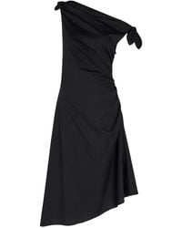 STAUD - Bellaria Ruched Stretch-Cotton Midi Dress - Lyst