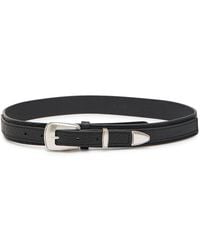 Lemaire - Minimal Western Grained Leather Belt - Lyst