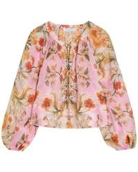 Borgo De Nor - Henri Floral-Print Ramie Blouse - Lyst