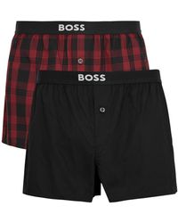 BOSS - Logo Cotton-poplin Boxer Shorts - Lyst