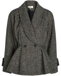 Chloé - Double-Breasted Herringbone Wool-Blend Blazer - Lyst