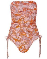 Melissa Odabash - Sydney Strapless Paisley-print Swimsuit - Lyst