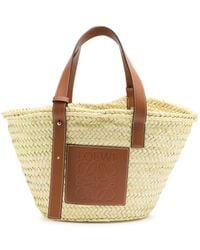 Loewe - Medium Sand Raffia Basket Bag - Lyst