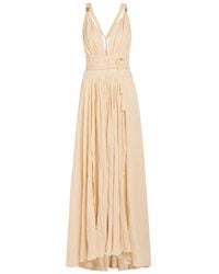Caravana - Adjustable Tie Halterneck Cotton-Blend Maxi Dress - Lyst