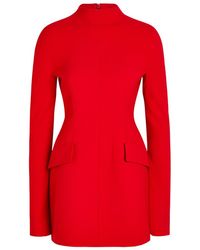 Sportmax - Tefrite Darted High-Neck Crepe Mini Dress - Lyst