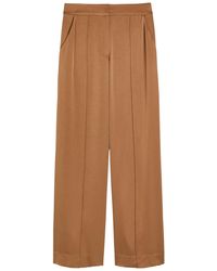 Jonathan Simkhai - Kyra Pintuck Wide-Leg Satin Trousers - Lyst