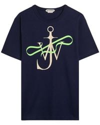JW Anderson - Ribbon Anchor Embroidered Cotton T-Shirt - Lyst