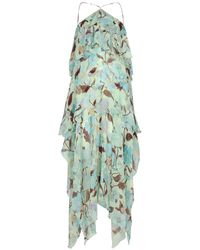 Stella McCartney - Floral-print Tiered Silk Maxi Dress - Lyst