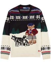 Polo Ralph Lauren - Bear-intarsia Wool-blend Jumper - Lyst