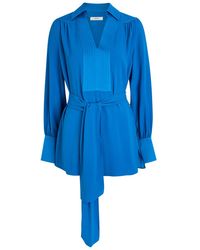 JOSEPH - Bou Belted Crepe Blouse - Lyst