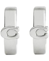 COACH - Logo Hoop Earrings - Lyst