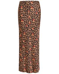 Never Fully Dressed - Dorris Cherry And-Print Satin Slip Skirt - Lyst