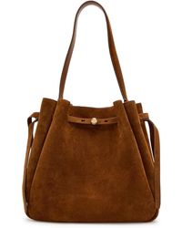 Tory Burch - Romy Large Suede Bucket Bag - Lyst