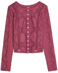 Free People - Jae Lace-Cutwork Cotton-Blend Top - Lyst