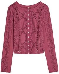 Free People - Jae Lace-Cutwork Cotton-Blend Top - Lyst