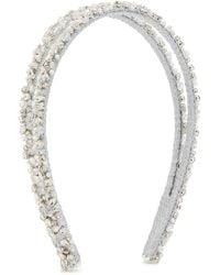 Jennifer Behr - Leonora Crystal-Embellished Metallic Silk Headband - Lyst