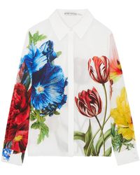 Alice + Olivia - Will Floral-Print Silk Shirt - Lyst