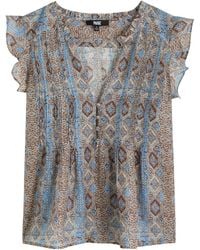 PAIGE - Idris Floral-Print Cotton-Blend Top - Lyst