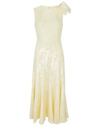 Roland Mouret - Bow-Embellished Sequin Midi Dress - Lyst
