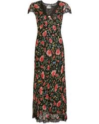 RIXO London - Clarice Lace-Trim Georgette Midi Dress - Lyst