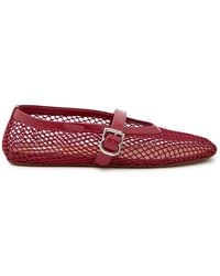 Alaïa - Mesh And Glossed Leather Ballet Flats - Lyst