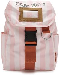 Acne Studios - Logo Striped Canvas Backpack - Lyst