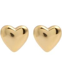 Astrid & Miyu - Heart 18Kt-Plated Stud Earrings - Lyst