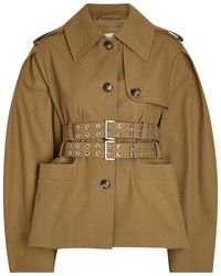 Ganni - Belted Canvas Trench Jacket - Lyst