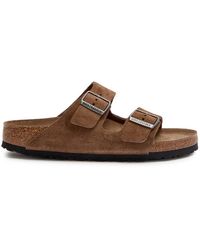 Birkenstock - Arizona Suede Sliders - Lyst