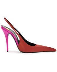 Saint Laurent - Deroche 110 Satin Slingback Pumps - Lyst