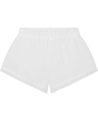 Skims - Lace-Trim Poplin Shorts - Lyst