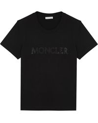 Moncler - Logo-embellished Cotton T-shirt - Lyst