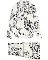 Desmond & Dempsey - The Jag Printed Cotton Pyjama Set - Lyst