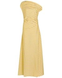 STAUD - Phare Striped Stretch Cotton-Poplin Maxi Dress - Lyst