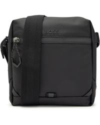 BOSS - Stenson Logo Coated Canvas Cross-Body Bag - Lyst