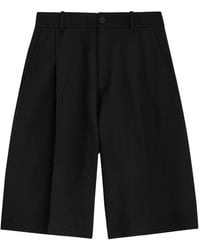Studio Nicholson - Pleated Linen And Wool-Blend Shorts - Lyst