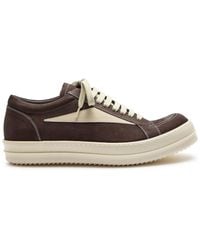 Rick Owens - Suede And Leather Sneakers - Lyst