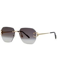 Cartier - Rimless Square-frame Sunglasses - Lyst