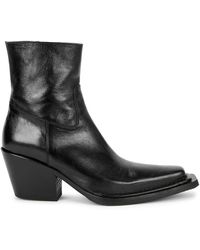 Acne Studios Bruna Leather Ankle Boots - Black