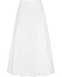 Another Tomorrow - Panelled Cotton-Poplin Maxi Skirt - Lyst