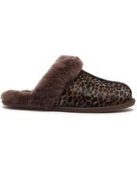 UGG - Scuffette Caspian Printed Calf-Hair Slippers - Lyst