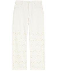 Alice + Olivia - Chic Cutwork Embroidered Wide-Leg Jeans - Lyst