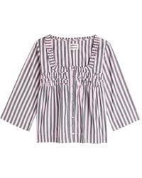 Damson Madder - Leilani Striped Cotton-Poplin Blouse - Lyst
