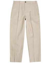 Wax London - Aubyn Tapered-Leg Linen Trousers - Lyst