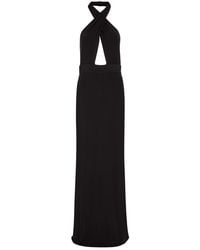 Nili Lotan - Lita Halterneck Stretch-Jersey Gown - Lyst