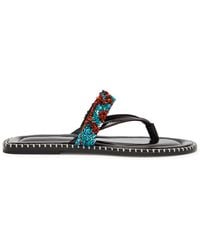 Dries Van Noten - Sequin-Embellished Patent Leather Flip Flops - Lyst
