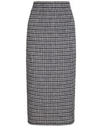 Vince - Striped Shirred Midi Skirt - Lyst