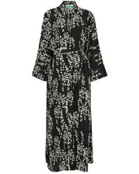 BERNADETTE - Peignoir Floral-print Silk Wrap Dress - Lyst