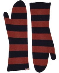 Extreme Cashmere N°165 Nina Striped Cashmere-blend Mittens - Red
